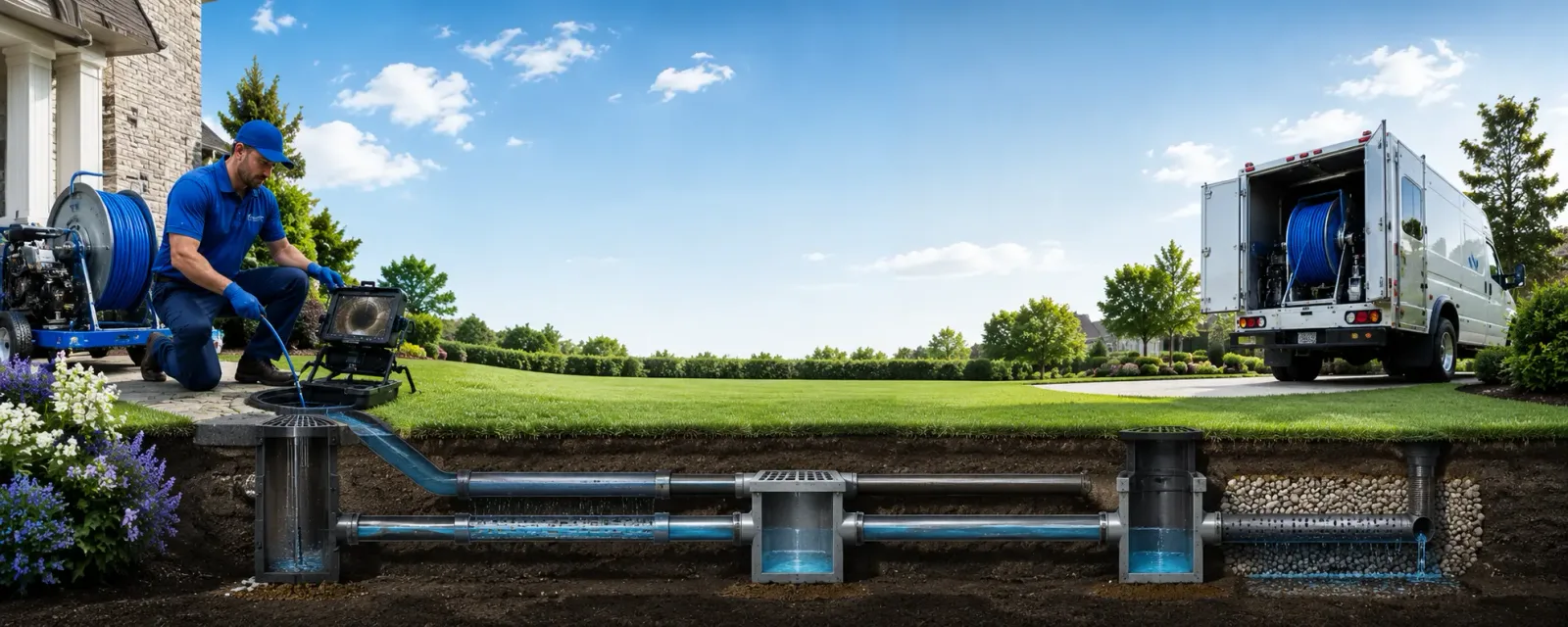 Outdoor drain cleaning information for New Limerick, ME